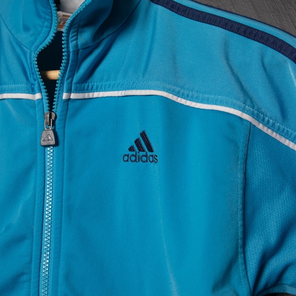 Kids Adidas Zip Up Light Satin Jacket Sz 8 - Picture 2 of 7